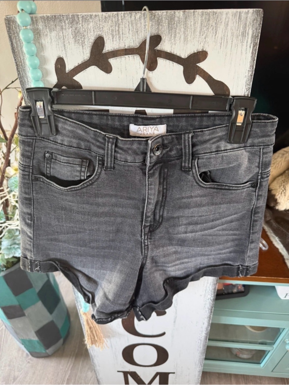 Ariya Black Washed Denim Shorts
